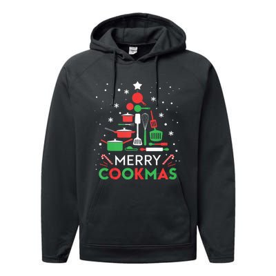 Merry Cookmas Funny Xmas Chef Cooking Christmas Tree Tank Top Performance Fleece Hoodie