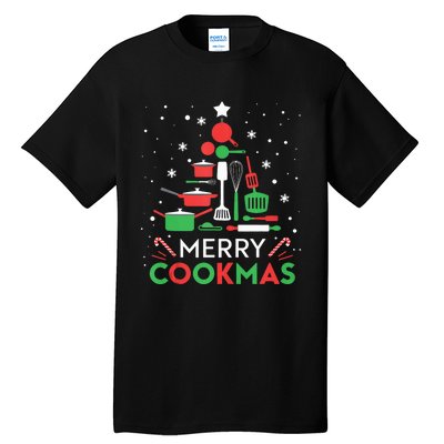 Merry Cookmas Funny Xmas Chef Cooking Christmas Tree Tank Top Tall T-Shirt