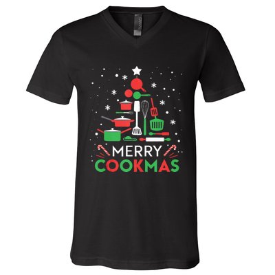 Merry Cookmas Funny Xmas Chef Cooking Christmas Tree Tank Top V-Neck T-Shirt