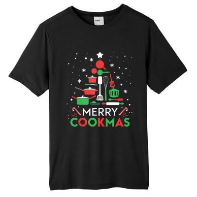 Merry Cookmas Funny Xmas Chef Cooking Christmas Tree Tank Top Tall Fusion ChromaSoft Performance T-Shirt