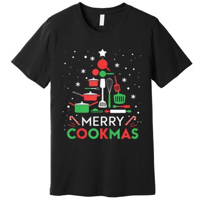 Merry Cookmas Funny Xmas Chef Cooking Christmas Tree Tank Top Premium T-Shirt