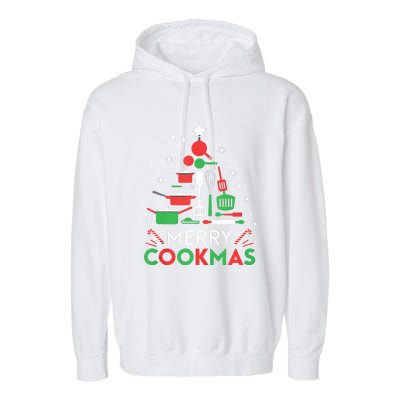 Merry Cookmas Funny Xmas Chef Cooking Christmas Tree Tank Top Garment-Dyed Fleece Hoodie