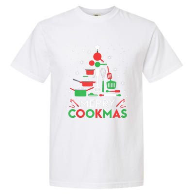 Merry Cookmas Funny Xmas Chef Cooking Christmas Tree Tank Top Garment-Dyed Heavyweight T-Shirt