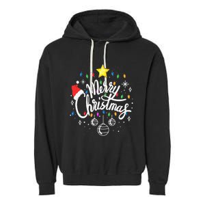 Merry Christmas Family Funny Christmas Garment-Dyed Fleece Hoodie