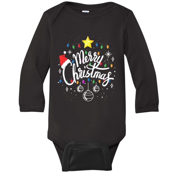 Merry Christmas Family Funny Christmas Baby Long Sleeve Bodysuit