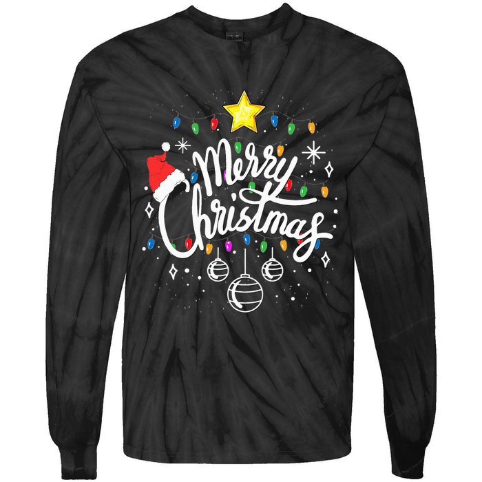 Merry Christmas Family Funny Christmas Tie-Dye Long Sleeve Shirt