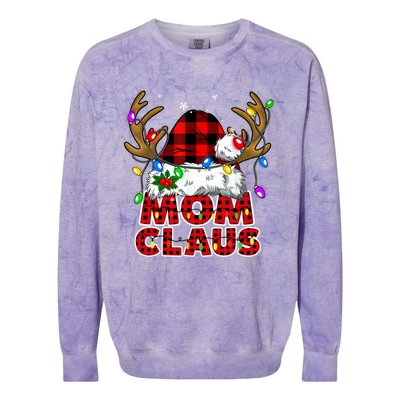 Mom Claus Family Matching Christmas Santa Costume Mom Gift Colorblast Crewneck Sweatshirt