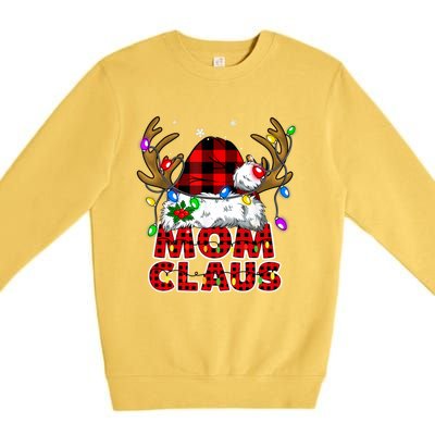 Mom Claus Family Matching Christmas Santa Costume Mom Gift Premium Crewneck Sweatshirt