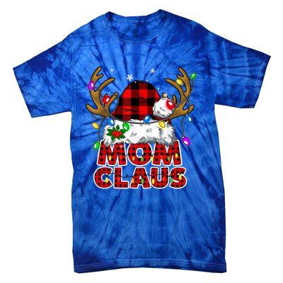 Mom Claus Family Matching Christmas Santa Costume Mom Gift Tie-Dye T-Shirt