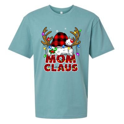 Mom Claus Family Matching Christmas Santa Costume Mom Gift Sueded Cloud Jersey T-Shirt