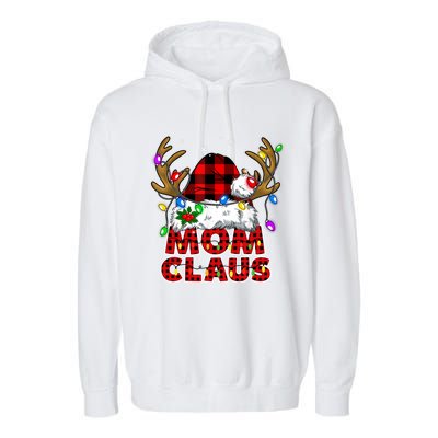 Mom Claus Family Matching Christmas Santa Costume Mom Gift Garment-Dyed Fleece Hoodie