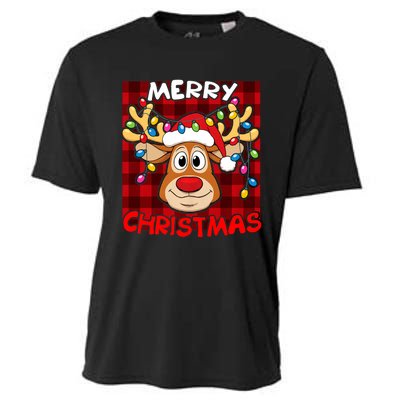 Merry Christmas Funny Reindeer Xmas Family Cooling Performance Crew T-Shirt