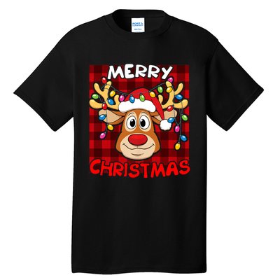 Merry Christmas Funny Reindeer Xmas Family Tall T-Shirt