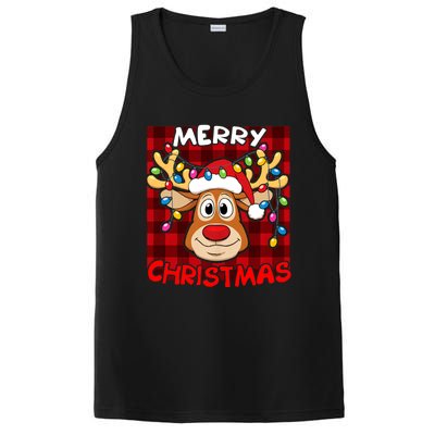 Merry Christmas Funny Reindeer Xmas Family PosiCharge Competitor Tank