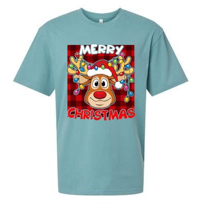 Merry Christmas Funny Reindeer Xmas Family Sueded Cloud Jersey T-Shirt