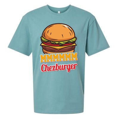 Mmmm Chezburger Funny Hamburger Outfit Hamburger Great Gift Sueded Cloud Jersey T-Shirt