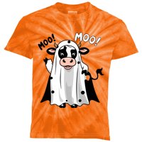 Moo! Cute Funny Cow Ghost Halloween Kids Tie-Dye T-Shirt