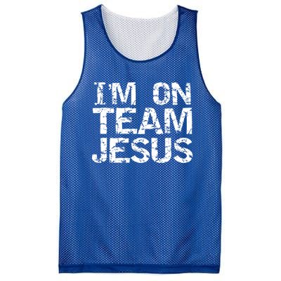 Matching Christian Funny Gift Distressed IM On Team Jesus Funny Gift Mesh Reversible Basketball Jersey Tank