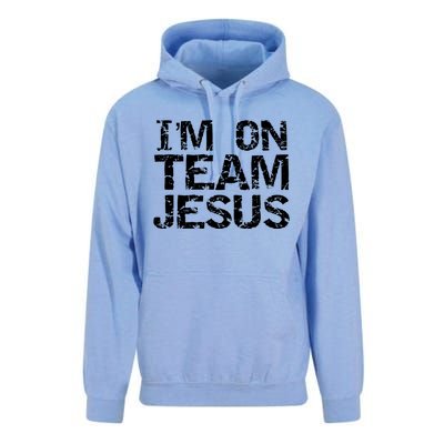 Matching Christian Funny Gift Distressed IM On Team Jesus Funny Gift Unisex Surf Hoodie