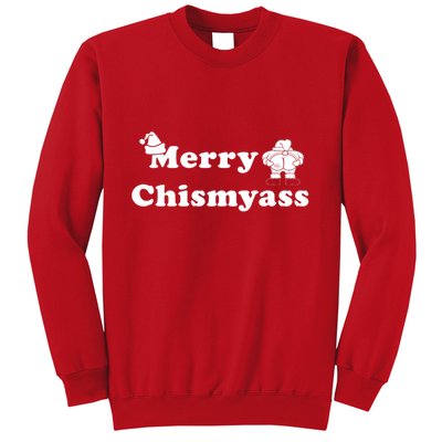 Merry Chismyass Funny Mooning Santa Sweatshirt