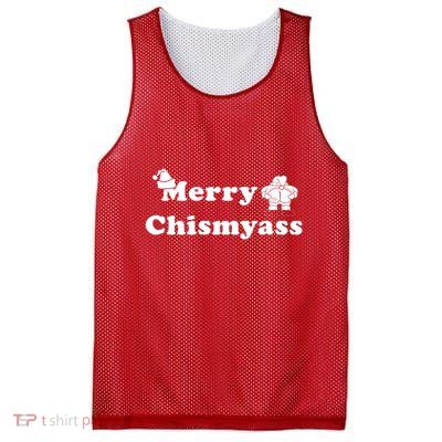 Merry Chismyass Funny Mooning Santa Mesh Reversible Basketball Jersey Tank
