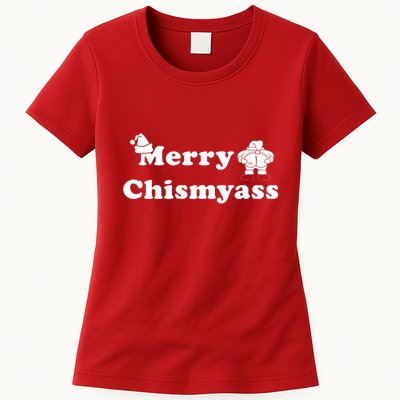 Merry Chismyass Funny Mooning Santa Womens T-Shirt