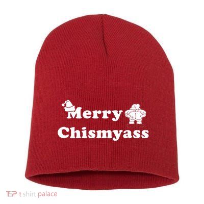 Merry Chismyass Funny Mooning Santa Short Acrylic Beanie
