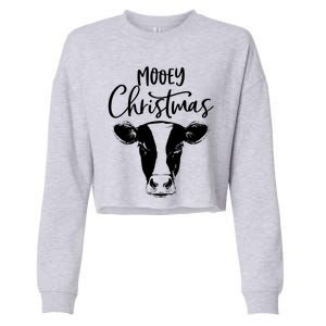 Mooey Christmas Funny Christmas Cow Cool Gift Cropped Pullover Crew