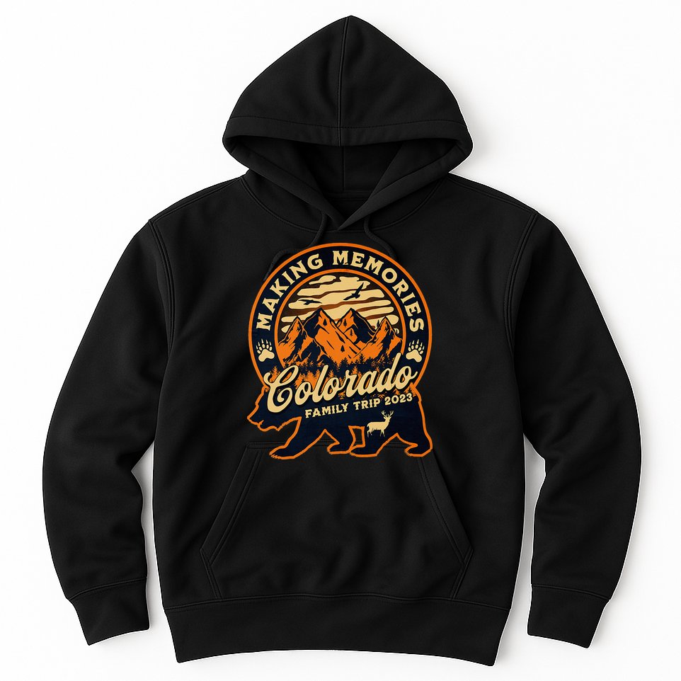 Mountains Camping Family Trip Colorado Family Vacation Hoodie