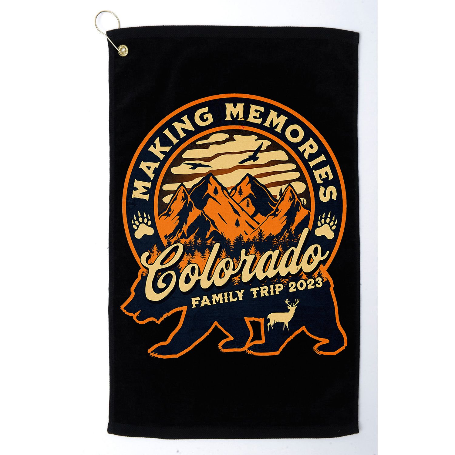 Mountains Camping Family Trip Colorado Family Vacation Golf Towel