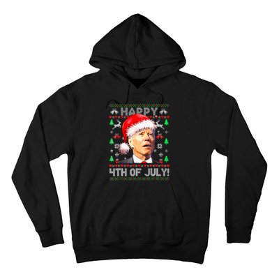 Merry Christmas Funny Joe Biden Happy 4th Of July Ugly Xmas Hoodie