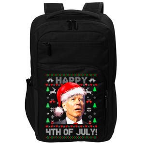 Merry Christmas Funny Joe Biden Happy 4th Of July Ugly Xmas Impact Tech Backpack