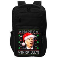 Merry Christmas Funny Joe Biden Happy 4th Of July Ugly Xmas Impact Tech Backpack