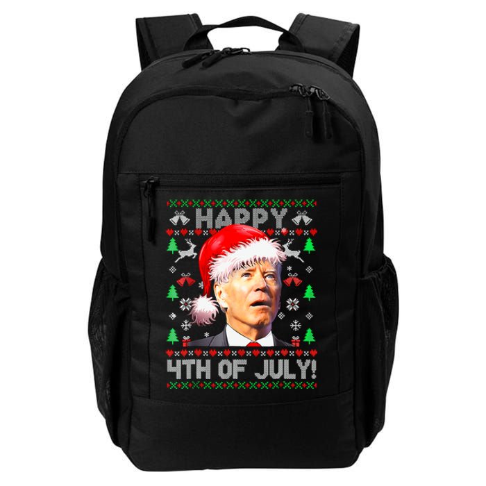 Merry Christmas Funny Joe Biden Happy 4th Of July Ugly Xmas Daily Commute Backpack