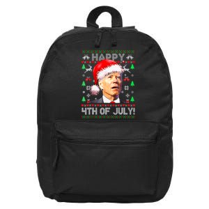 Merry Christmas Funny Joe Biden Happy 4th Of July Ugly Xmas 16 in Basic Backpack