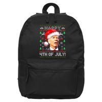 Merry Christmas Funny Joe Biden Happy 4th Of July Ugly Xmas 16 in Basic Backpack