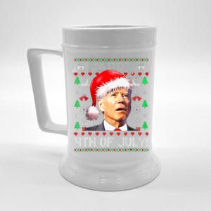 Merry Christmas Funny Joe Biden Happy 4th Of July Ugly Xmas Beer Stein