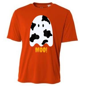 Moo! Cute Funny Cow Print Ghost Halloween Cooling Performance Crew T-Shirt