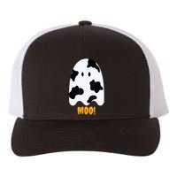 Moo! Cute Funny Cow Print Ghost Halloween Yupoong Adult 5-Panel Trucker Hat