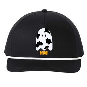 Moo! Cute Funny Cow Print Ghost Halloween Snapback Five-Panel Rope Hat