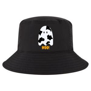 Moo! Cute Funny Cow Print Ghost Halloween Cool Comfort Performance Bucket Hat