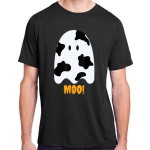 Moo! Cute Funny Cow Print Ghost Halloween Adult ChromaSoft Performance T-Shirt