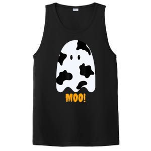 Moo! Cute Funny Cow Print Ghost Halloween PosiCharge Competitor Tank