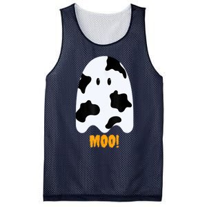 Moo! Cute Funny Cow Print Ghost Halloween Mesh Reversible Basketball Jersey Tank