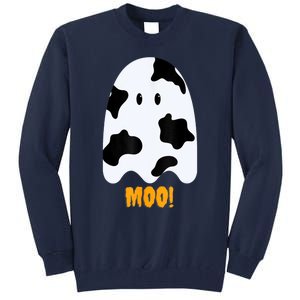 Moo! Cute Funny Cow Print Ghost Halloween Tall Sweatshirt