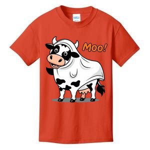 Moo! Cute Funny Cow Print Ghost Halloween Kids T-Shirt