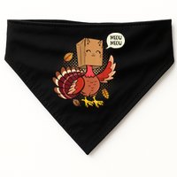 Meow Cat Funny Turkey Thanksgiving Holiday USA-Made Doggie Bandana