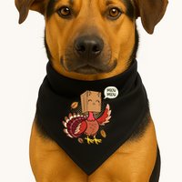 Meow Cat Funny Turkey Thanksgiving Holiday USA-Made Doggie Bandana