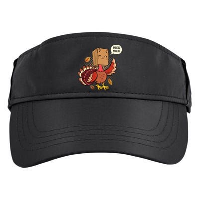 Meow Cat Funny Turkey Thanksgiving Holiday Adult Drive Performance Visor