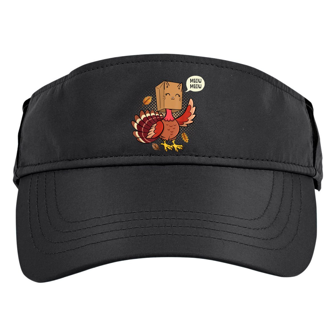 Meow Cat Funny Turkey Thanksgiving Holiday Adult Drive Performance Visor